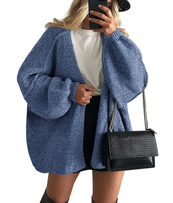 Women's Oversized Lantern Sleeve Sweater Cardigan